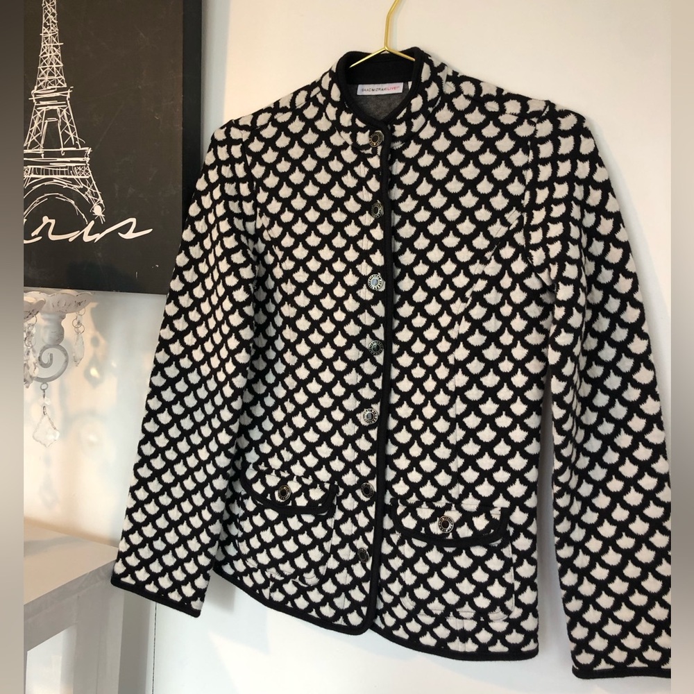 ISAAC MIZRAHI Live! Black & white Blazer